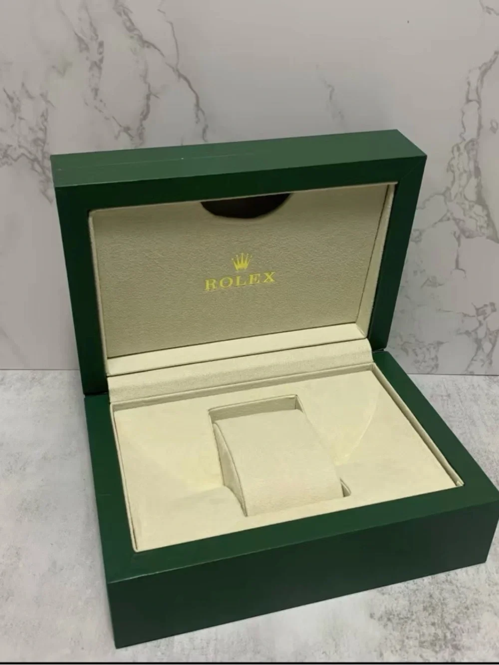 Rolex Dark Green Presentation Watch Box with Gold Crown Accent